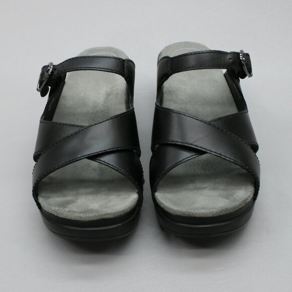 Dansko 40 Ladies 9.5-10 Sela Black Strap Buckle Shoes Clogs Sandals Mules Slides - Picture 5 of 12